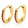 Pendientes pequeños chapados en oro transfronterizos con diamantes para mujer, modernos y versátiles, pendientes de acero inoxidable chapado en 18K, venta al por mayor