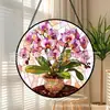 Orquídea Mariposa de Cristal Color de Vidrio Adorno Colgante Decoración Colgante de Vidrio para el Hogar Decoración de Ventana Atrapasoles de Jardín