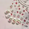 Tomoni Arte de Uñas Bronceado Estilo Japonés Vintage Chica Linda Corazón Cereza Fresa Moño Pegatina Adhesiva para Uñas
