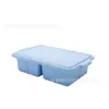 Funda de almuerzo de silicona de 2 compartimentos para cocina más vendida, de grado alimenticio, con tapa de sellado de anillo de acero, funda de almuerzo de silicona portátil, en stock