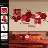 'Xi' Character Ventilador de Papel Flor Decoração de Parede de Fundo para Quarto de Casamento Arranjo de Casamento Novo Estilo 2026 Sala de Estar Quarto Hall de Entrada Conjunto de Casamento