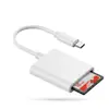Leitor de Cartão de Câmera Tipo-C SD TF Cartão de Memória de iPhone Cabo Adaptador OTG Dois em Um Adequado para Apple