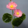 Flor artificial de loto grande de 3 cabezas, jardín chino, flor de seda para sala de estar, flor para decoración de sala de Buda, arreglo floral al por mayor, flor de loto