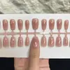 30 piezas de uñas postizas hechas a mano de talla única con efecto rubor prehecho, versátiles y no dañinas para las uñas