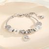 Pulsera Panjia Dora DIY con Cuentas Cruzada Explosión Bola de Diamantes Cuentas de Cristal Aleación Diamante Adhesivo Corazón Ajustable