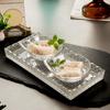 Prato de vidro redondo estilo japonês Prato de frutas artesanais Phnom Penh Salada de frutas secas Prato de lanche Prato de cristal sem chumbo criativo simples