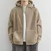 Chaqueta de Polar Pesado para Hombre, Polar con Capucha Otoño e Invierno, Cárdigan Grueso con Cremallera, Sudadera de Polar Elegante