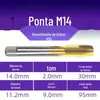 Aço rápido HSS6542 máquina com revestimento de titânio ponta espiral macho de roscar macho M2-M16 furo passante