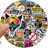 50 pegatinas de casco de seguridad a prueba de explosiones transfronterizas decoración con eslogan de advertencia impermeable pegatinas para casco de computadora monopatín equipaje