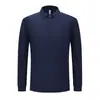 Camisa Polo de manga comprida de seda gelada sem costura para primavera e outono, unissex, cor sólida, casual de negócios, gola virada, camiseta elástica, suporta impressão de logotipo