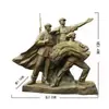 Escultura Exército Vermelho em Fibra de Vidro Figura Imitação Cobre em Fibra de Vidro Peixe Civil e Militar Situação da Água Escultura Tema Exército Vermelho Personalização