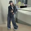 Conjunto de Mezclilla para Niñas Otoño 2026 Nuevo Estilo para Niñas Mayores, Chaqueta de Calle de Moda, Ropa de Otoño para Niños, Pantalones de Pierna Ancha Estilo Coreano