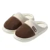 Pantuflas de Algodón para Casa con Bloques de Color para Mujer, Pantuflas de Suelo Suaves para Invierno, Antideslizantes, Cálidas, Sin Olor, Pantuflas de Algodón para Hombre, Venta al por Mayor