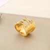 Anillo de diamantes con forma de gota de agua de personalidad de moda estilo ins anillo de nudo irregular de alta gama chapado en oro de 18 quilates suministro al por mayor