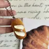 Pingente Fofo de Saco de Pão Alcalino Pingente Criativo Bolsa de Croissant Baguete Comida Artificial Brinquedo Chaveiro Presente Transfronteiriço