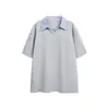 Camisa Polo de Manga Corta a Cuadros con Cuello Falso de Dos Piezas Estilo Callejero Retro Camiseta de Media Manga Suelta con Cuello Vuelta Limpia
