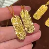 Novo Pingente Auspicioso Estilo Chinês Gelo Ouro para Mulheres Riqueza Pequena Barra de Ouro Colar Pingente Amuleto da Fortuna