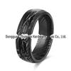 Comércio Exterior Transfronteiriço Novo Anel Preto Galvanizado de Aço Inoxidável 8mm Corroído Padrão de Martelo de Cavalo Presente Personalizado para Casal