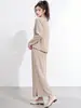 Conjunto de Falda de Dos Piezas Miyake Fashion Reductor de Edad Top Camiseta de Manga Larga Cuello Redondo de Gama Alta Falda Recta con Abertura