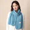 Bufanda con esquema de colores estilo Melard, Bufanda de lana de color liso para estudiantes, Estilo nuevo para niñas, Cálida y engrosada con etiquetas