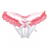 Calcinha Feminina Sexy com Design Vazado e Massagem com Pérolas, Tanga de Tentação com Abertura na Virilha, Não Precisa Remover para Relação Sexual 2167