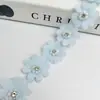 Flores de Encaje de Organza Multicapa con Perlas Hechas a Mano de 3 cm Ropa para Niños Zapatos Bolsos Vestidos Decoración para el Hogar DIY Flores Decorativas Accesorios