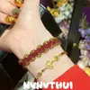 Pulseira Fio Vermelho Vajra Cravejada com Diamantes em Filigrana Tradicional, Nova Pulseira Vermelha Tecida à Mão com Contas Estilo Chinês para Amigos