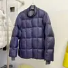 Chaqueta de plumas acolchada de punto estilo europeo, patchwork, falso dos piezas para mujer, nuevo modelo de invierno, abrigo acolchado de plumón de pato blanco, casual holgado, moderno