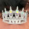 Corona de Tiara de Aleación Barroca Transfronteriza Europea y Americana 16 Gotas de Agua Flor Corona Redonda Completa Adornos para Decoración de Pasteles