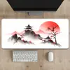Mouse Pad com Borda de Bloqueio de Precisão Paisagem Chinesa Grande Anime Jogo Escritório Pad de Mesa Tamanho Extra Espessado