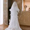 Velo Fluffy tipo Nube de una Sola Capa Estilo Francés con Encaje de Perlas para Vestido de Novia, Adecuado para Fotografía de Viaje, Etéreo y tipo Hada, para Exportación y Comercio Transfronterizo
