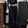 Pantalones de Trabajo Estilo Americano para Mujer, Nuevos Pantalones de Verano de Cintura Alta Adelgazantes de Pierna Ancha con Sensación Premium, Corte Holgado para Figuras Menudas, Pantalones Deportivos