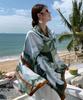 Lenço Estilo Étnico Xale Protetor Solar Feminino Fino Gramado de Yunnan Qinghai Roupa de Viagem Lenço Lenço de Praia à Beira-Mar