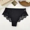 Tanga de Moda con Encaje Multicolores Empalmado de Seda Helada, Ropa Interior Sexy de Mujer de Cintura Alta Anti-Exposición