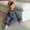 Conjunto de Roupa Íntima Térmica Sem Costura de Lã e Seda Infantil para Meninos e Meninas, Top e Calça Derong de Gola Redonda para Outono, Pijama para Casa