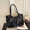 Bolsa tote retrô de cor sólida estilo faculdade coreana, nova moda outono 2026, grande capacidade, simples, versátil, bolsa de ombro