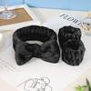 Laço de lavagem facial das mulheres absorvente faixa de cabelo pulseira pulseira alça de pulso coral veludo de borda larga headband acessórios de cabelo cocar headband