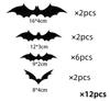 Directo de fábrica 2024 nuevo diseño de escena para fiesta de Halloween traje de murciélago negro estéreo 3D pegatinas de pared