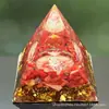 Pirámide de Bola de Amatista Natural Artesanía de Resina Decoración del Hogar Adornos de Cristal de Resina