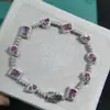 Pulsera Alexander cultivada en laboratorio incrustada con múltiples gemas plata de ley s925 incrustada con piedras que cambian de color