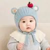 Gorro para bebé para otoño e invierno, gorro de punto para bebés niños, gorro cálido y grueso que cubre las orejas para bebés e infantes, gorro de invierno