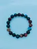 Pulseira de Pedra Olho de Tigre Tricolor Natural Pulseira de Casal Cristal Colorido Pedra Olho de Tigre Joia da Moda Pulseira de Transferência de Fortuna