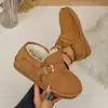 Hebilla de Cinturón Otoño e Invierno Zapatos de Algodón Birkenstock con Más Terciopelo Zapatos Peludos Cálidos para Mujer Calzado Exterior Perezoso Transfronterizo Zapatos para Mujer