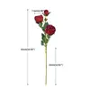 Flores de Rosa Artificiales para Decoración de Bodas, Arreglo de Escena para Salón de Bodas, Materiales DIY para Arreglos Florales, Rosa Princesa Real de 3 Cabezas en Tallo Único