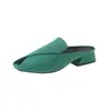 Meias Pantufa Baotou para Mulheres 2026 Nova Coleção de Primavera Versátil com Saias Sandálias Mule Elegantes Bico Quadrado Tamanho Grande Salto Grosso