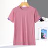 Camiseta de Manga Corta de Seda Helada con Estampado de Ciervo Bugu para Mujer, Moda de Verano, Nueva, Transpirable al Frío, para Correr, Deportes, Montañismo, Secado Rápido