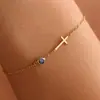 Pulseira Cruz com Pedra de Nascimento de Dezembro Transfronteiriça da Amazon Nova Moda Joias Presente de Aniversário para Mulheres
