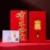 Monte Wutai Dios Dragón de la Riqueza Pegatina para Teléfono Chapada en Oro Rey Dragón Cinco Señores Dragón Bodhisattva Colgante de Pan de Oro Caja de Regalo con Pegatina para Teléfono Chapada en Oro