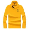Camisa Polo de Algodón Brillante para Hombre con Manga Larga y Logo de Caballo Bordado, Camiseta con Cuello Camisero, Top Casual de Negocios para Hombre de Mediana Edad, Productos Físicos