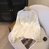 Camiseta base estilo nacional con chaleco interior de manga larga bordada para mujer, nuevo diseño de primavera, top de estilo chino nuevo